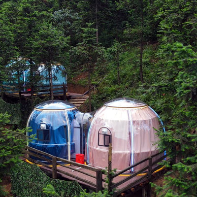 comprar Nuevo diseño Hotel Policarbonato Cúpula Tienda Modular Prefabricado PC Burbuja Cúpula Doble Casa Para Resort online manufacture