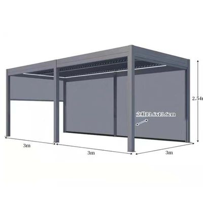comprar Aluminio de aleación eléctrica Louver Pavillón giratorio para cortinas rodantes a prueba de viento Sombra de sol en el patio exterior de la villa online manufacture