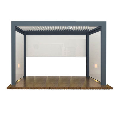 comprar Alquiler exterior de aluminio con toldo eléctrico Villa jardín de ocio Pabellón de persianas inteligentes Pabellón sala de sol online manufacture