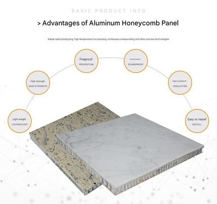 comprar Villa revestimiento exterior panel compuesto de aluminio de mármol panal de panal de miel material de pared contemporáneo antiestático a prueba de fuego online manufacture