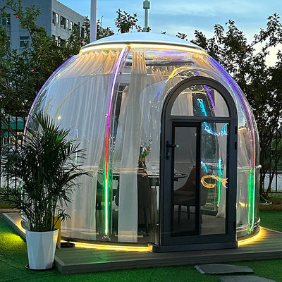 9.6M2 Tienda de comedor de burbujas de policarbonato de aluminio Cuarto de jardín Casa prefabricada