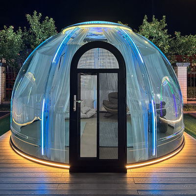 Casa llena de estrellas Casa de burbujas con computadora transparente Sala de sol Casa de cúpula de burbujas