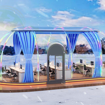 Lujo 15.2m2 Comedor de estrellas Tenda de burbujas Sala de exterior Cúpula Sala de jardín prefabricada