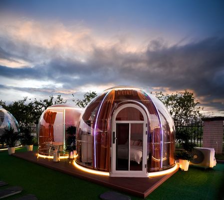 Nuevo diseño Hotel de lujo Igloo Dome Casa al aire libre Transparente Glamping Dome Tienda Cúpulas geodésicas en venta