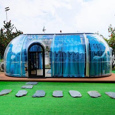 Venta caliente Nuevo diseño de PC Dome Hotel de policarbonato Domo tienda de campaña Modular Casa prefabricada Domo para Resorts