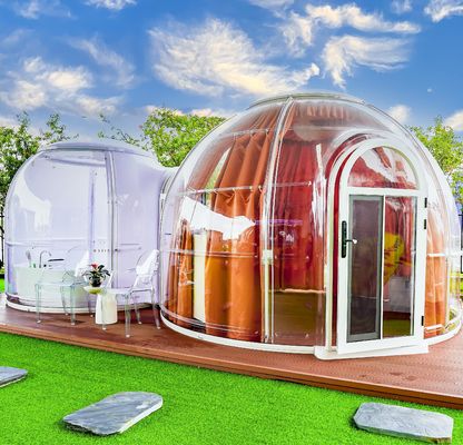 Casa completa al aire libre Prefabricado de vidrio de lujo de policarbonato Jardín Casa doble domo