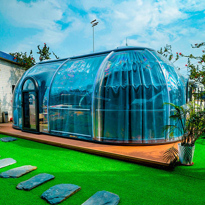 Sala de estrellas transparente vacía Cúpula geodésica Cúpula Glamping Casa para el jardín afuera Casa de burbujas clara