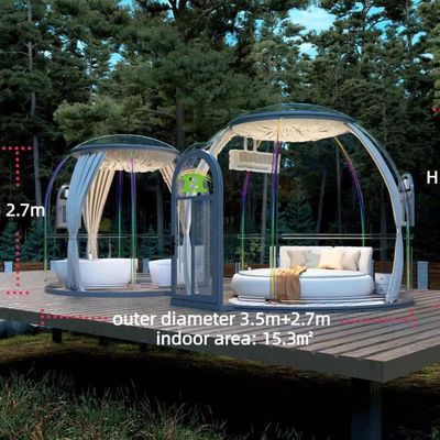 Casa completa al aire libre Prefabricado de vidrio de lujo de policarbonato Jardín Casa doble domo