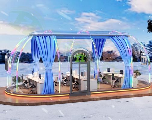 Moderno de moda exterior prefabricado de forma elíptica infinitamente alargada Sala de estrellas para glamping Casa de cúpula geodésica para hoteles