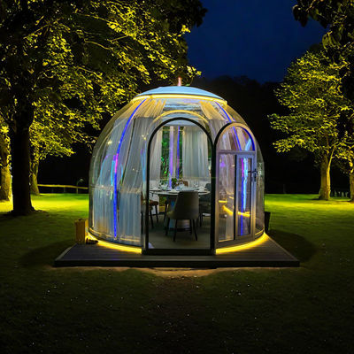 Tienda de iglu transparente PC de policarbonato con cúpula geodésica de burbujas para glamping al aire libre para aplicaciones de parques y casas de contenedores