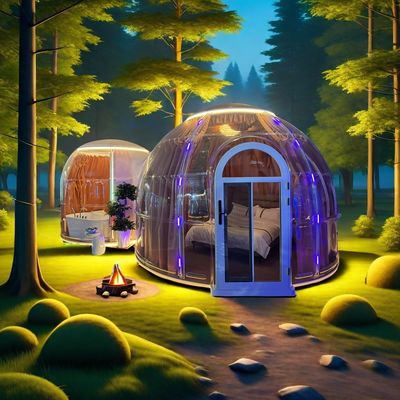 Popular Smart Star Room Ocio Policarbonato Transparente Acampada Casa de doble cúpula Tienda