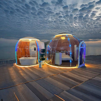 18.2m2 Gazebo lujoso comedor de acero tienda de bubbles portátil sala de sol prefabricada