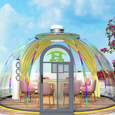 Venta caliente estilo moderno en forma de cúpula exterior móvil estrellado Casa de burbujas Verde PC Acero Contenedor Casas Villa Hotel Parque