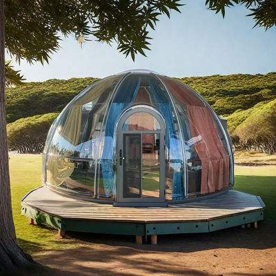 Resistente a los rayos UV Transparente PC Casa de burbujas impermeable Tienda de cúpula geodésica para glamping al aire libre utilizada para entretenimiento