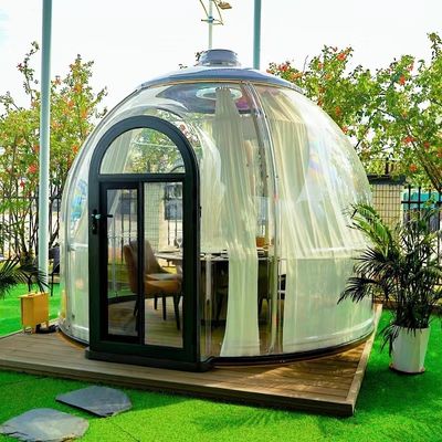 Venta caliente Casa de cúpula de policarbonato Vista a prueba de agua Casa de burbujas de estrellas Aislamiento acústico Cúpula geodésica