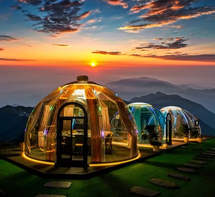 Romántico diseño moderno Casa de burbujas PC tienda de cúpula para al aire libre Comercio de ocio montado Cafetería Casa de cúpula para hoteles