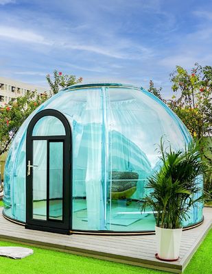 4.2m Diámetro Full 360° Transparencia PC Casa de cúpula impermeable Tienda de burbujas para comedor