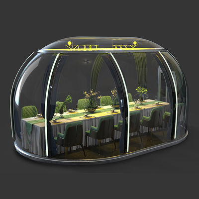 Camping al aire libre Alojamiento en familia Estructura de acero Casa de carpa esférica con habitación de burbujas transparente y sala de cúpula