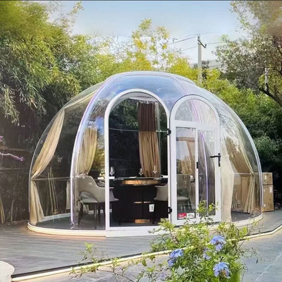PC Sala de jardín de pie Casas de burbujas de vidrio de cuatro temporadas para viajes de negocios de hoteles
