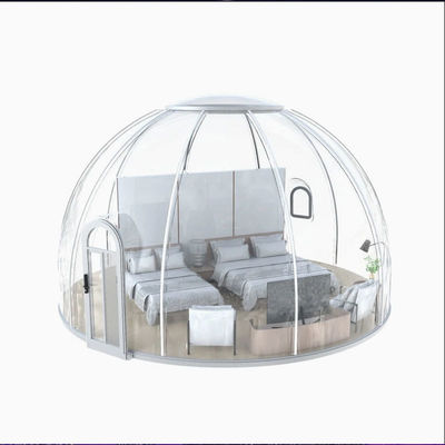 Casas de hojas sólidas Tiendas de campamento al aire libre de burbujas Restaurante escena nocturna Transparente