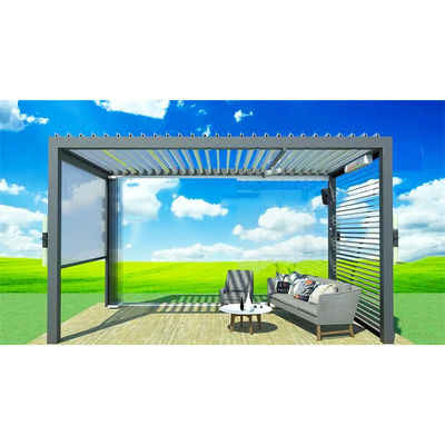 Patio al aire libre pabellón de lucerna invertida de aleación de aluminio pabellón de sombra eléctrica al aire libre pabellón de protección solar