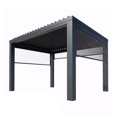 Patio exterior volcado Louver Arbor Villa de jardín de alto nivel Telón de aluminio eléctrico Pavilón de aleación