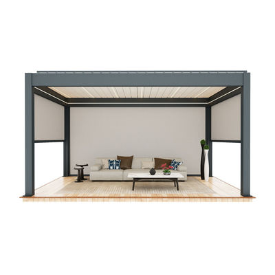 Aluminio aleación eléctrica Louver girando pabellón pabellón al aire libre con diseño de sombra de patio elegante