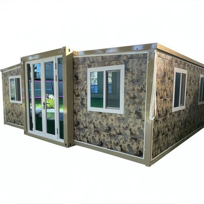 Casa de contenedores plegable de doble ala Casa móvil expandible de tres en uno