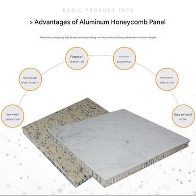 Villa revestimiento exterior panel compuesto de aluminio de mármol panal de panal de miel material de pared contemporáneo antiestático a prueba de fuego